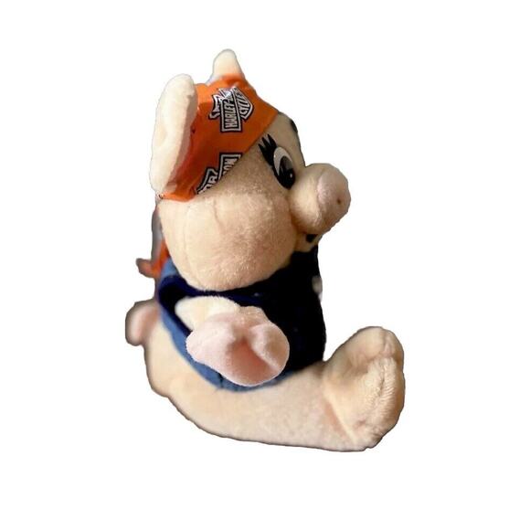 Harley-Davidson Plush Biker Hog Bean Bag Stuffed Punky Motorcycle Pig 6" MINT - Picture 3 of 5